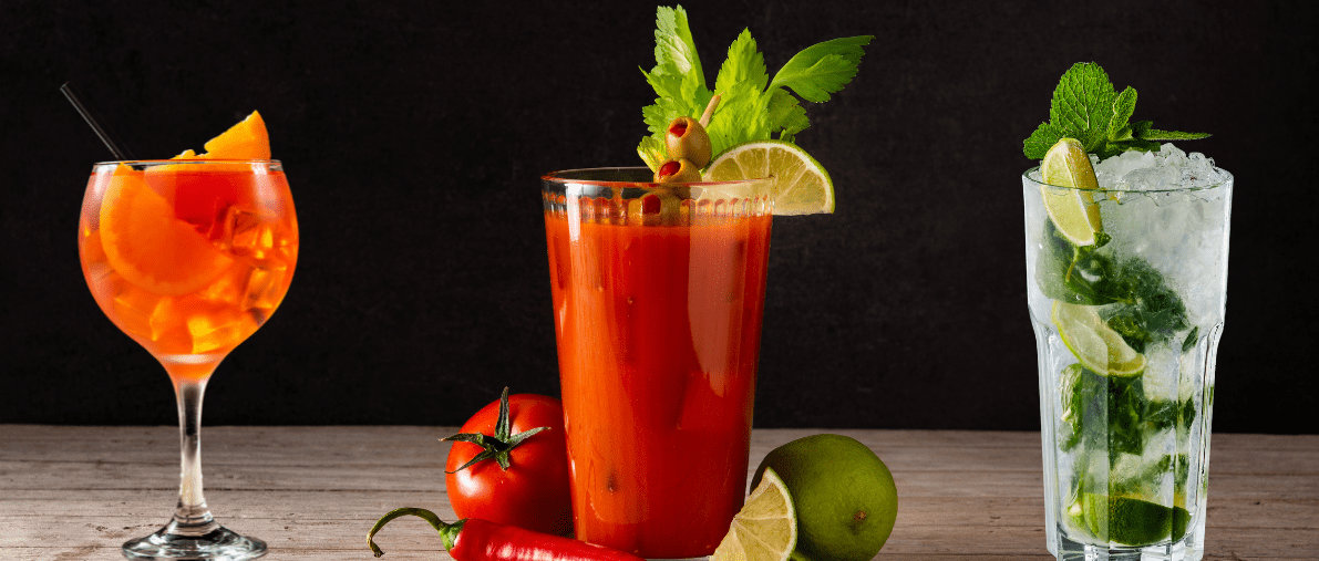 Bloody Mary, Aperol Spritz and Mojito